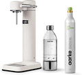 Aarke Carbonator lll with CO2 Cylinder, Sparkling & Carbonation Water Machine, Stainless Steel with PET BPA-Free Reusable Bottle Volume 1L/34 fl oz (Matte White)