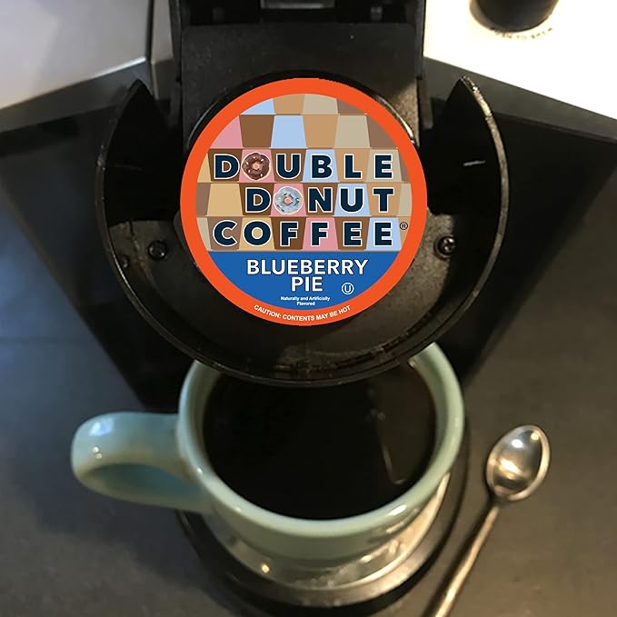 Blueberry Flavored Coffee in Single Serve Pods, Iced or Hot, Keurig K-Cups, 48 Count by Double Donut