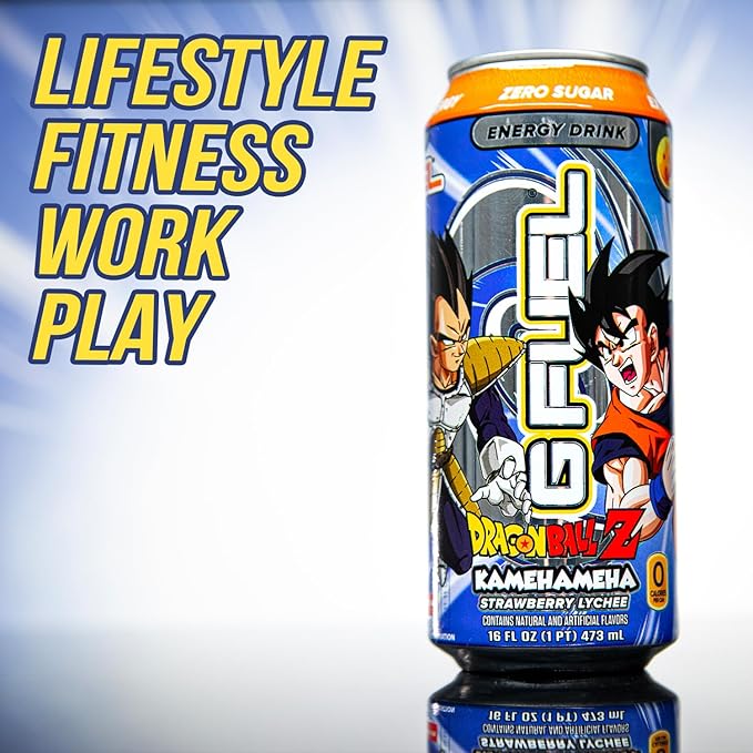 G Fuel Energy Drink, Strawberry Lychee, Sugar Free Beverage with 140mg Caffeine, Daily Energy Boost with Focus Amino, Vitamin + Antioxidants, 16 oz Cans (Kamehameha, 12-Pack)