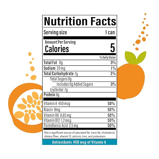 BUBBL'R passion fruit wond'r, Antioxidant Sparkling Water with Natural Caffeine, 0g Sugar, Gluten Free, All Natural Flavors, 12 Fl Oz Cans, 12 Count