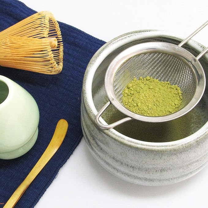 Artcome Japanese Matcha Tea Set, Matcha Whisk, Traditional Scoop, Matcha Bowl, Ceramic Whisk Holder, Handmade Ceremony Kit (7 Pcs)
