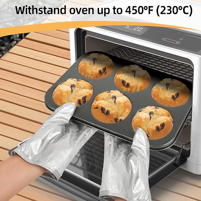 Jumbo Muffin Pan 2-Pack 6-Cups Cupcake Pan, Premium Large Muffin Tin for Baking, Non-Stick and Thickened Carbon Steel Jumbo Cupcake