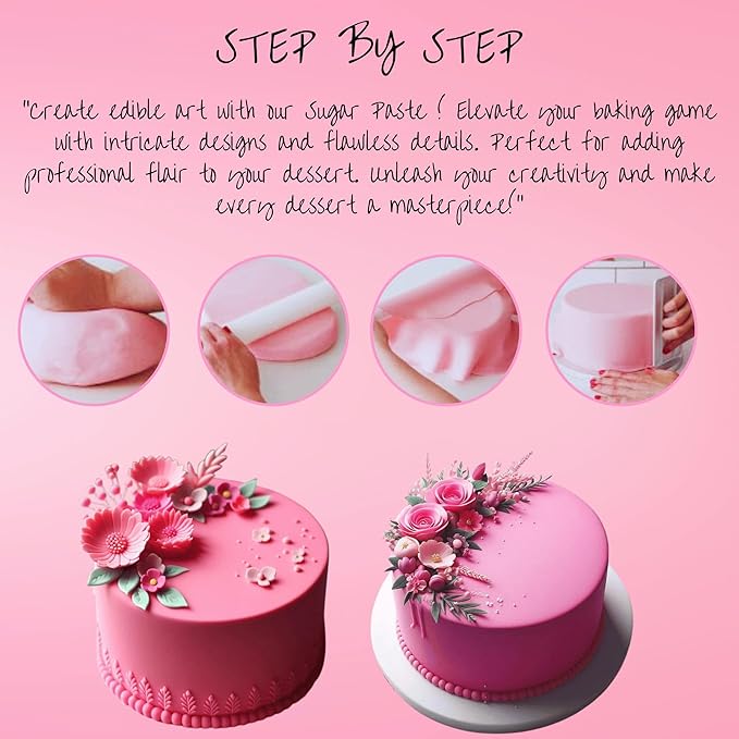 Confect Old Rose Pink Fondant for Cake Decorating Fondant, Smooth & Pliable Icing for Cakes, Cupcakes & Sugarcraft | Vegan, Gluten-Free, Nut-Free, Palm Oil-Free – 8.8 Oz