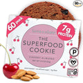Love + Chew Superfood Soft Baked Cookies, Cherry Almond Flavor, Plant Based Cookie Made With Chia Seeds, Almonds & Cherries for Kids and Adults, Vegan Snacks, Gluten Free, Paleo, Non GMO, 60 Pack