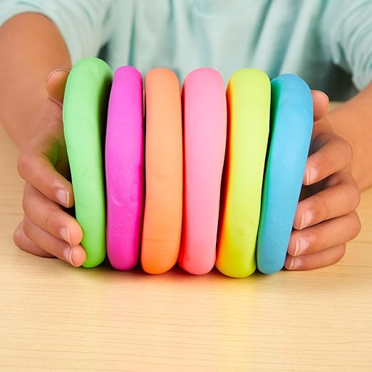 Colorations Wheat & Gluten Free Neon Dough Classroom Pack - 6 Colors | Non-Toxic, Play Dough, Bulk Set, Sensory Kit, Party Favors, Teacher Must Haves