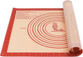 Extra Thick Silicone Pastry Mat Large for NonStick Baking Mat with Measurement，For Kneading,Fondant/Counter Pad, Dough Rolling, Silicon Cookie Sheet, Pie Crust Bake (16×20, Red)