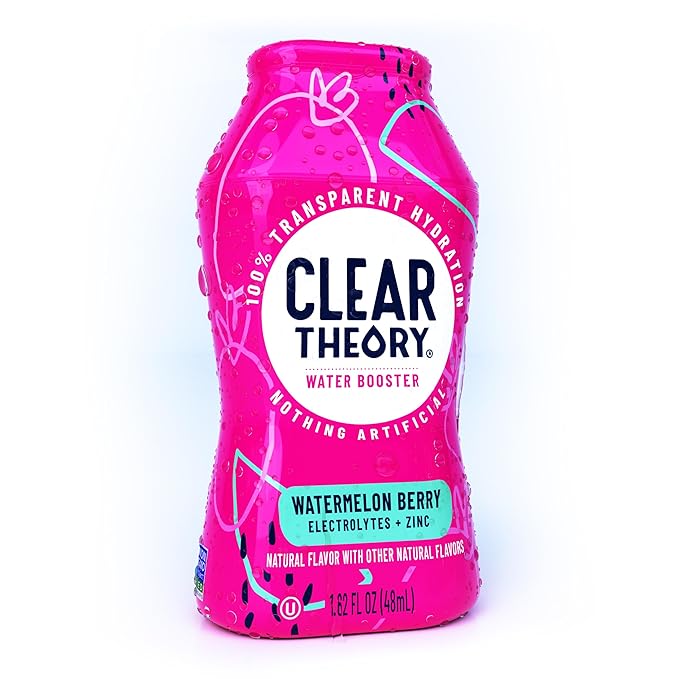 Clear Theory Water Flavoring Drops with Electrolytes – Electrolyte Drink Mix, [Watermelon Berry] Water Enhancer for Kids & Adults, Sugar-Free, Vegan, Gluten-Free, 1-Pack (1.62 fl oz Bottles)