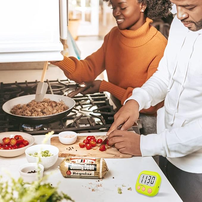 2 Pack Kitchen Timers Loud Ring Digital Timers for Cooking Magnetic Green