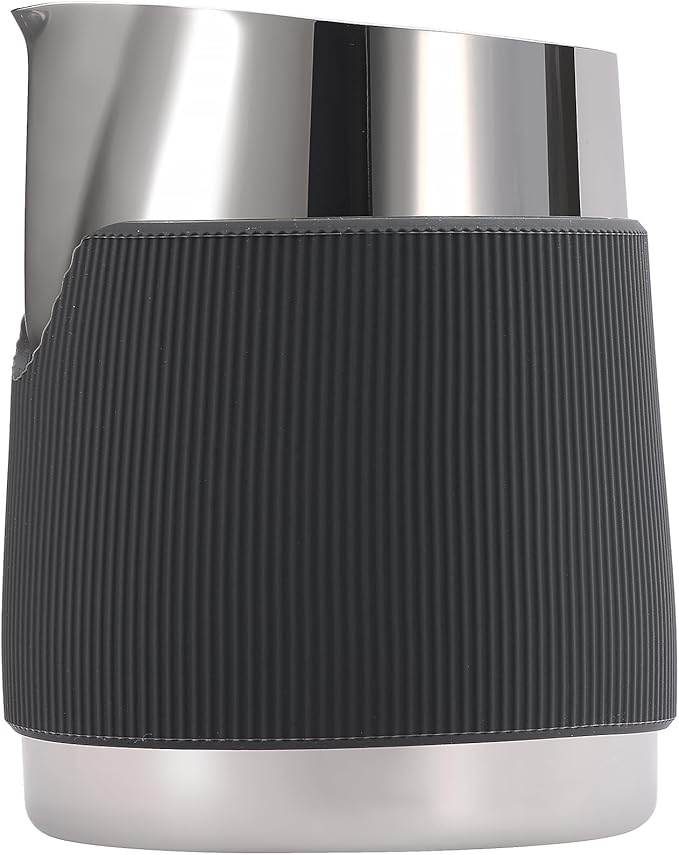 Normcore Handleless Milk Frothing Jug, Milk Pitcher 20.3 oz, Milk Frother Steamer Cup Stainless Steel Espresso Cup, Sharp Spout, Silver, 600 ml