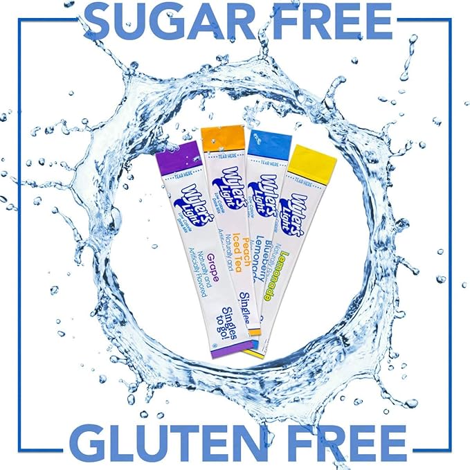 Wyler's Light Singles To Go Powder Packets, Water Drink Mix, Half Iced Tea/Half Lemonade, 96 Single Servings (Pack of 12)