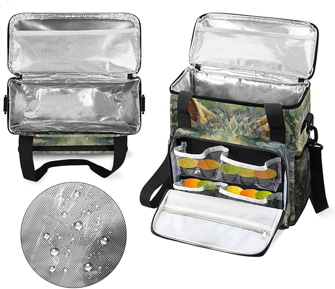 wolf animal vintage Coffee Maker Carring Bag Travel Carrying Storage Tote Bag Compatible with Keurig K-Mini or K-Mini Plus Portable Single Serve Coffee Brewer Case with Pockets for K-cup Pods