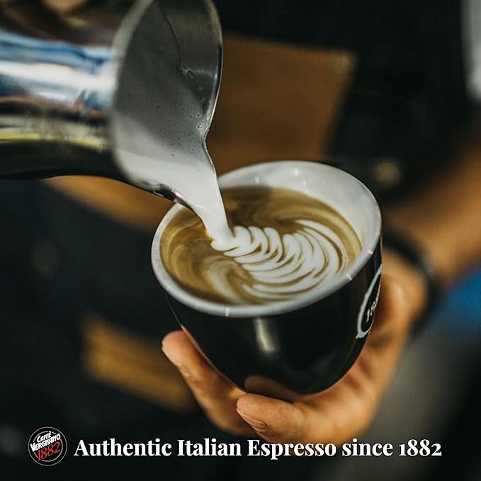 Caffe Vergnano 1882 Espresso Whole Bean Arabica Roast Coffee, 1.1 lb bag - Italian Medium Roast Coffee Beans with notes of Chocolate, Nuts & Caramel, Intensity 7/10-500g Bag (6 Pack)
