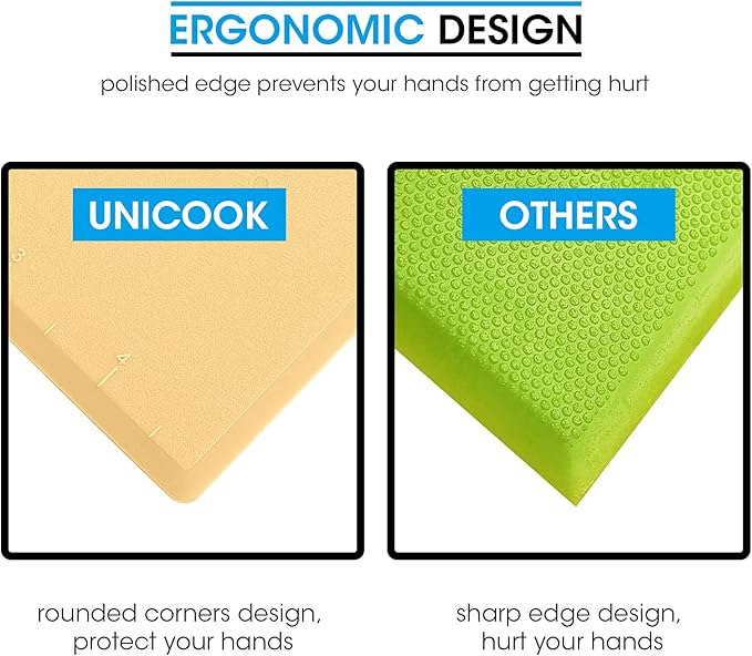 Unicook Dough Scraper, Flexible Bowl Scraper, Pastry Cutter with Measuring Scale, Nonslip Pizza Chopper, Multipurpose Baking Tool for Pizza/Dough/Cake, Easy to Clean, 2 Pack