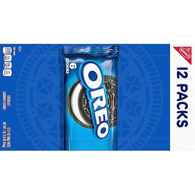 OREO Chocolate Sandwich Cookies, School Lunch Box Snacks, 2.4 Ounce (Pack of 12)