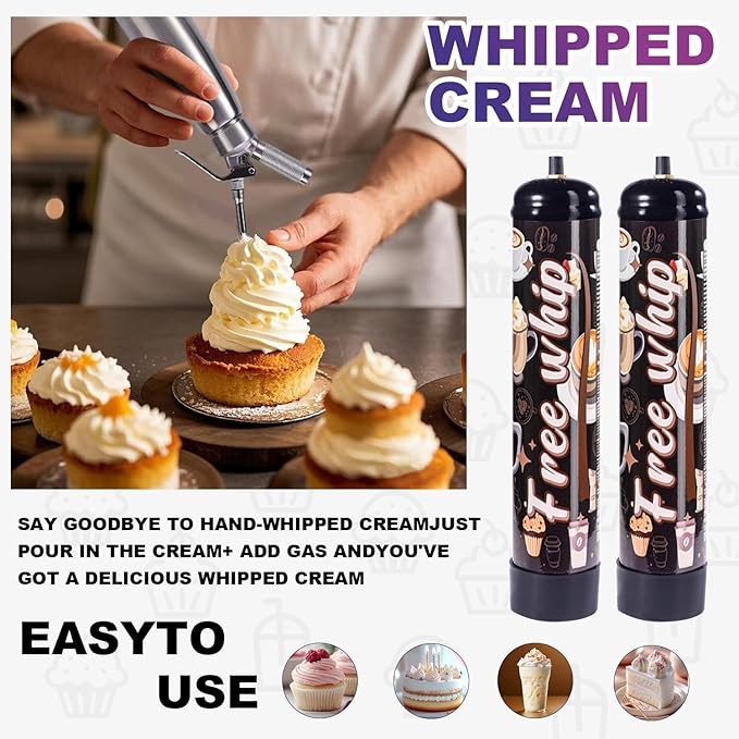 1.1L Whipped Cream Charger (3 Pack) 640G Tank Food Grade WhipPropellant perfect fordesserts&pastries-Original