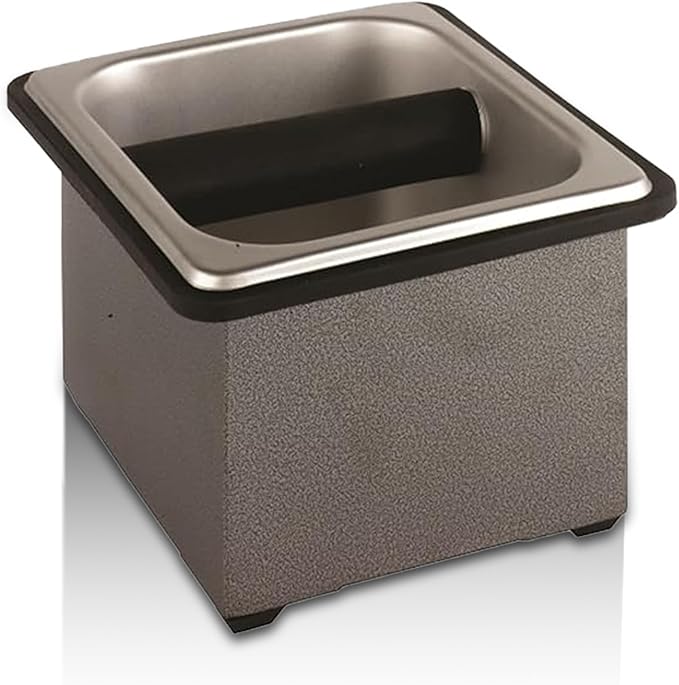 Rattleware Stainless Steel Knock Box - Perfect for Home, Cafe, Restaurant, Hotel, Office, or Commercial Establishment - Heavy Duty Knock Box Trusted By Baristas Worldwide (7.5" x 7" x 4")