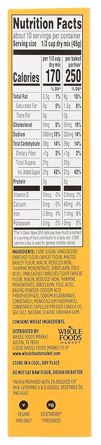 365 by Whole Foods Market, Classic Yellow Cake Mix, 16 Ounce