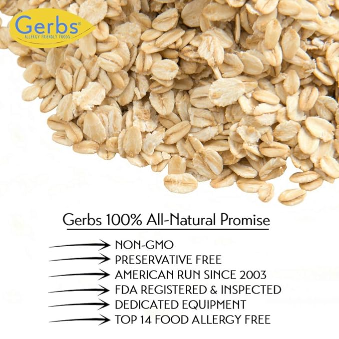Gerbs Gluten-Free Instant Oats 2 lbs. | Carefully Sourced, Resealable Bag | Smooth & Creamy Texture | Top 14 Allergen-Free
