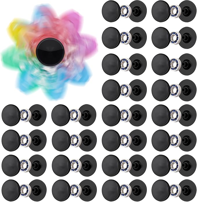 NiArt Fidget Spinner Toy DIY Bearing with Caps Set 24-Pack, MR137 0.5" Single-Sealed Chrome Steel Bearing Balls Replacement High Speed 13mmx7mmx4mm Epoxy Resin Casting Craft Skateboard Stress Reliever