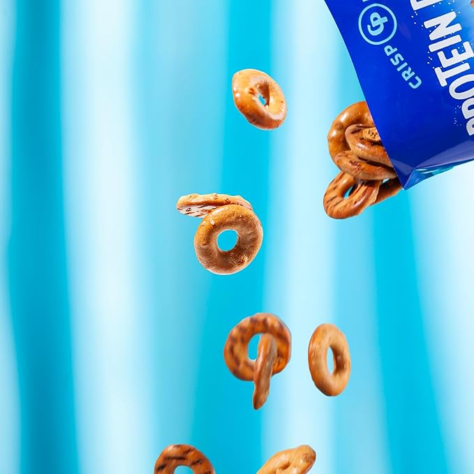 Crisp Power Protein Pretzels, Sea Salt, High Protein Vegan Keto Snack, 28 G Plant Based Protein, Low Carb Crunchy Pretzel Snacks, No Added Sugar, No Seed Oils, 1.75 oz Bags, 6 Pack