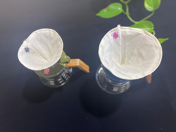 (3-PACK) ATHIA coffee filter for Hario V60 size01, 100% Cotton Reusable Cone Shape Cloth Filter, 3-pack for 1-2 Cup Small Pour-over Drippers, Eco-friendly Alternative to Paper Filters