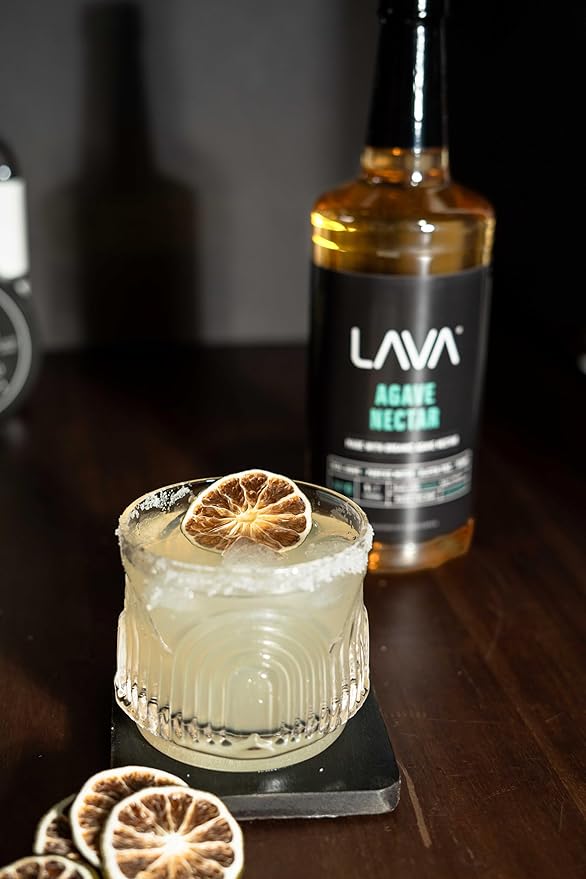 (4-Pack) LAVA Premium Light Agave Nectar for Cocktails made with Raw Blue Organic Agave 33.8oz Natural sweetener, Non-GMO, Vegan, Gluten Free. Perfect for Margaritas, Tequila, or Mezcal Cocktails.