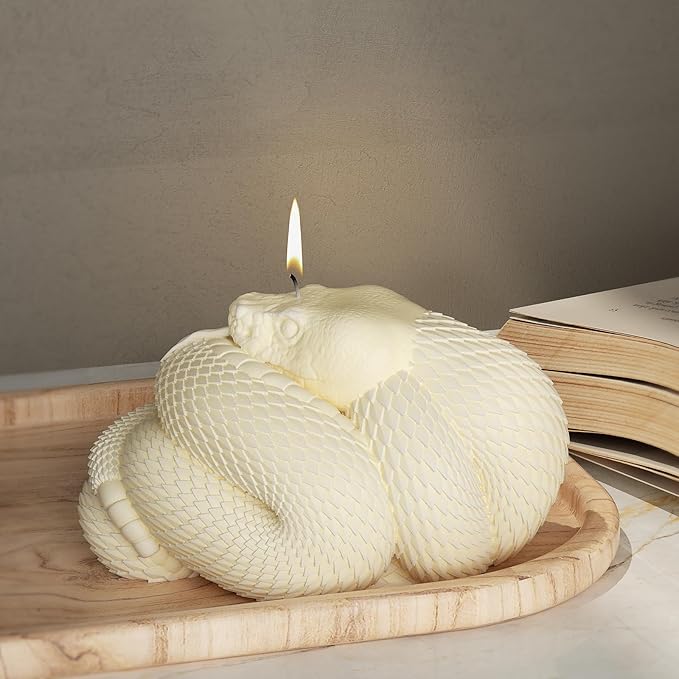 Snake Cobra Candle Resin Mold - Resin Casting Silicone Molds for Home Decor & Candle Making Wave Spiral Mold