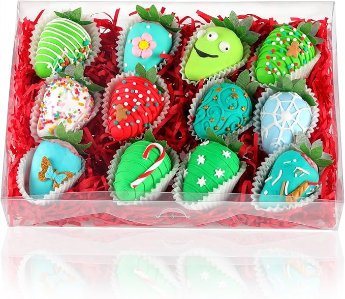 20PCS 10x7x2 inches Clear Bakery Boxes Strawberry, Cookie, Macaron & Gift Boxes for Party Favors