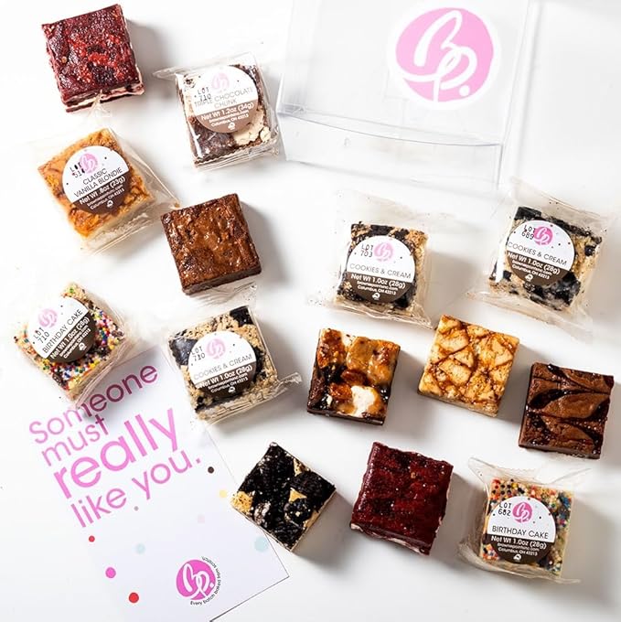 Brownie Points Box of 14 Brownies. Baked from scratch. Chocolate Fudge Brownies-Individually Wrapped (14)