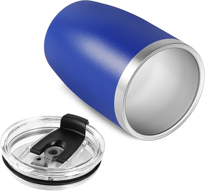 VEGOND Stainless Steel 12 oz Tumblers bulk Vacuum Insulated Double Wall Travel Tumbler with Lid and Straw Reusable Tumbler, Royal Blue 12 pack