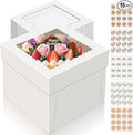 15 PCS Cake Boxes 12 Inch, 12x12x10 Tall Cake Box, 12 Inch Cake Box with Window, White Bakery Boxes, Large Baking Boxes, Cajas Para Pasteles, 12x12 Cake Boxes for Birthday, Wedding, Party, Business