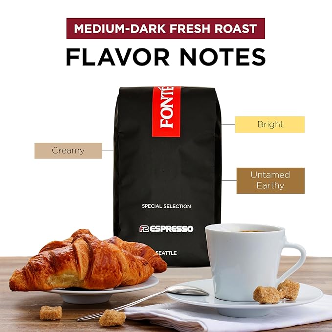 Fonte Coffee Roaster - Whole Bean Coffee - Medium-Dark Fresh Roast - Roasted in Seattle - Single Origin - Sweet, Caramel, Cocoa - 12 oz - F2