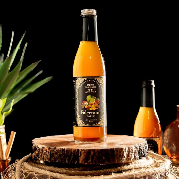 Liquid Alchemist Falernum Syrup for Cocktails - Real Ingredients Make our Falernum Cocktail Syrup a Great Mixer for any Tiki Drink - Our Drink Mixer is Non-GMO Gluten Free & Vegan (12.7 oz)