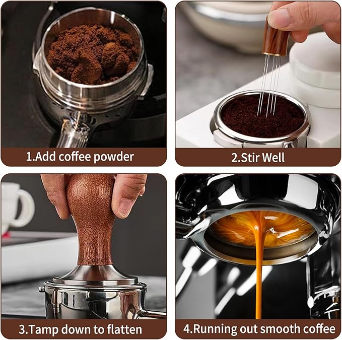 Gmnuiy51mm Coffee Tamper Set 23 PCS, Espresso Accessories Kit Barista Kit,316stainlesss Tamper & WDT Tool,316stainlesss Frothing Pitcher, Stirrer, Tamper Mat, Latte Art Pen Coffee puck screen