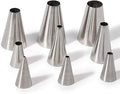 Round Piping Tip Set – 9 Stainless Steel Pastry Tips in Graduated Sizes with 20 Disposable Decorating Bags for Cupcakes, Cakes, Cookies, and Frosting Design
