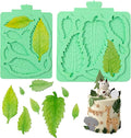 KALAIEN Leaf Molds Silicone,Leaves Chocolate Mold Leaf Fondant Molds Silicone for Clay Crafts Air Dry,3D Candy Gumpaste Moulds Set of 2