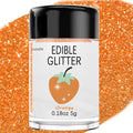 Orange Edible Glitter Glimmer Powder for Cakes Drinks - Colaele 5 grams Food Grade Luster Dust Metallic Food Decorating Sprinkle Disco Brew Dust for Cake Decorations Wine Beverage Candy Dessert, Vegan