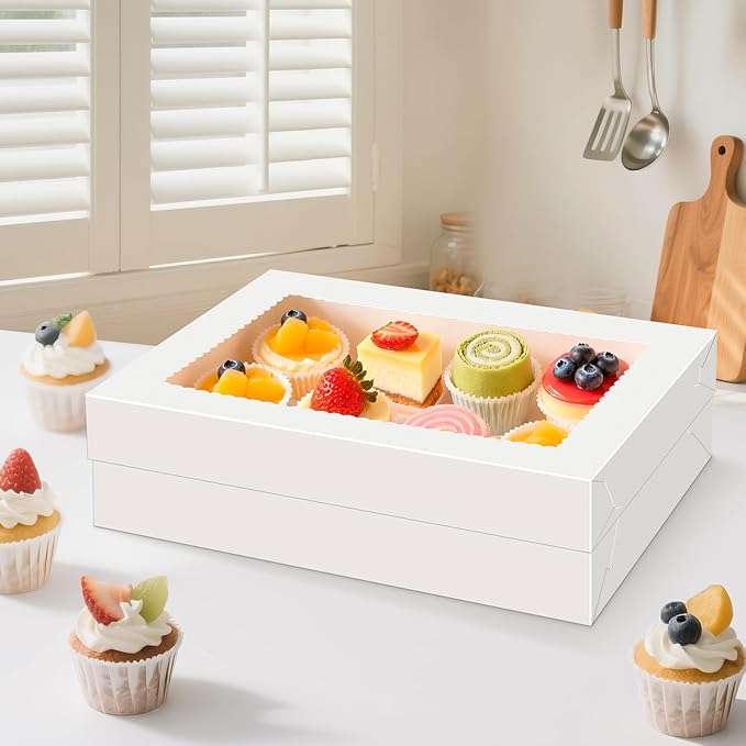 15 PCS Sheet Cake Boxes, 14x10x4 Rectangle Cake Box, Quarter Sheet Cake Box, White Baking Boxes, Large Bakery Boxes, Cajas Para Pasteles, 10x14 Cake Boxes for Birthday, Wedding, Party, Business
