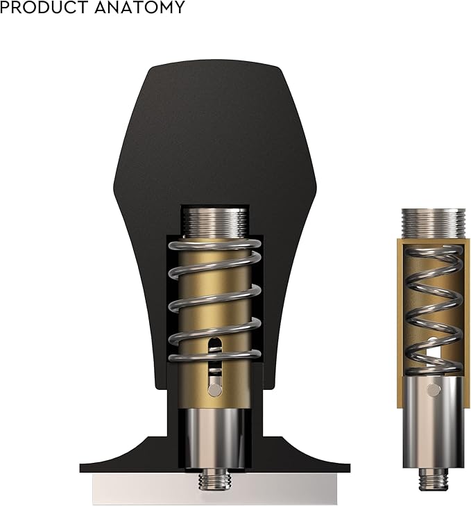 Normcore 58.5mm Espresso Coffee Tamper V4 - Spring Loaded Tamper With Stainless Steel Ripple Base - 15lb / 25lb / 30lbs Replacement Springs - Anodized Aluminum Handle and Stand