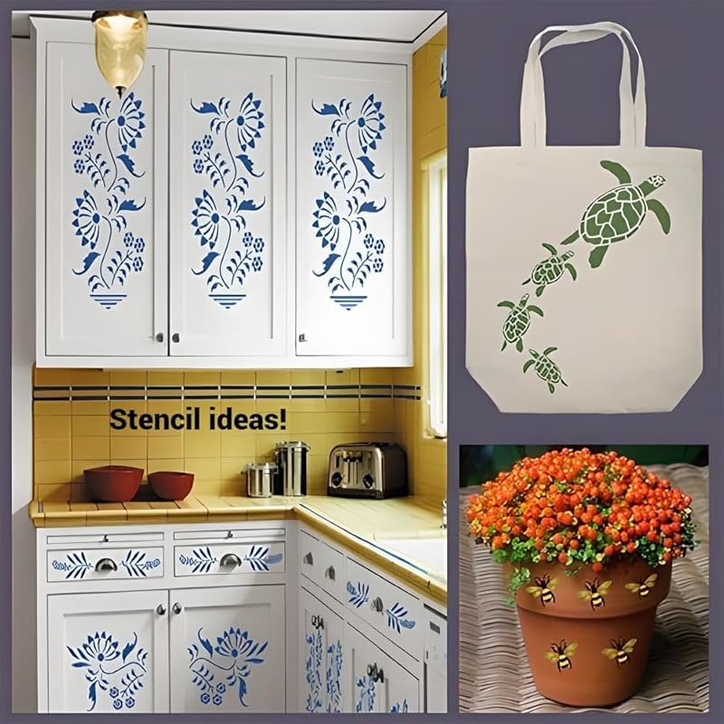 Rosemaling Patterns 24, 26, 27, 29 and 30 Stencils - Set of 5 Motifs - 4" x 1.5" each - Rose-painting - Scandinavian decorative folk painting - Mylar plastic stencil - The Artful Stencil
