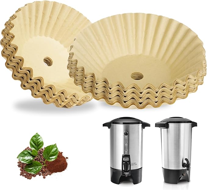 Paper Coffee Filters for Hamilton Beach 45 Cup Coffee Urn and Hot Beverage Dispenser, Unbleached Large Coffee Filters for Most 30-50 Cup Large Coffee Maker, 100 Pcs