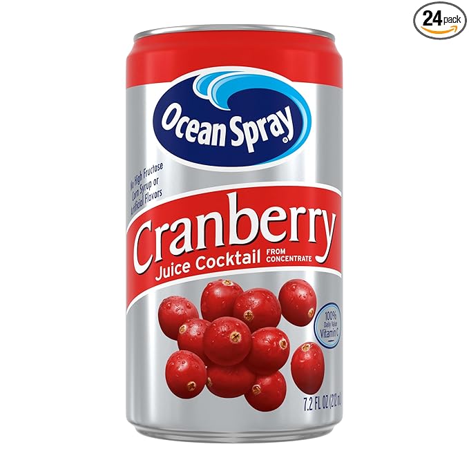 Ocean Spray Cranberry Juice Cocktail, 7.2 oz Cans (Pack of 24)