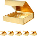 BAKIPACK 6 Truffle Boxes, Chocolates Boxes, Gold Truffle Gift Boxes Packaging with 9-Piece Plastics Tray, Magnetic Closure Lid 5.7x5.7x1.3 Inches