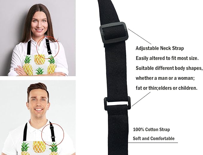 Funny Hipster Baking Apron Novelty Cooking Chef Present For Men Womens Baking Present Full BBQ Grilling Kitchen Apron Pineapple