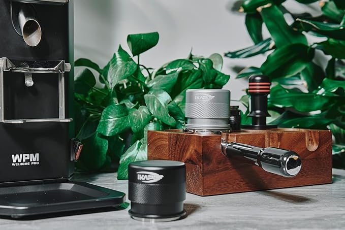 IKAPE Coffee Products, 51MM Espresso Tamper, Premium Barista Coffee Calibrated Tamper with Spring Loaded, 100% Stainless Steel Tamper Compatible with All 51MM Bottomless Portafilter (Silver)
