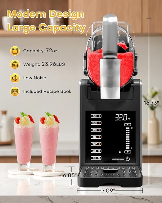 Fiii Slushie Machine with QuickChill Technology, Slushy Machine for Home, 6 Preset Programs, No Ice Needed Slushy Machine 92oz Frozen Drink Machine for Frozen Margaritas,Frappéss, and More