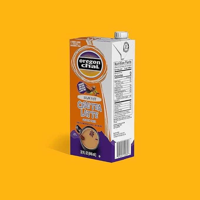Oregon Chai Sugar Free Chai Concentrate, 32 Fluid Ounce (Pack of 6)