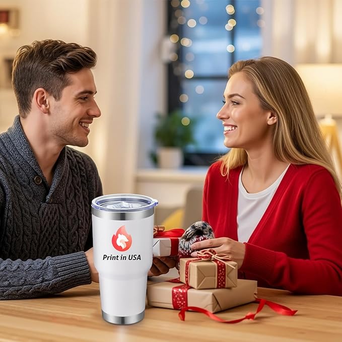 Personalized Tumbler with Pictures Text Logo,Print in USA,30oz Custom Coffee Tumbler with Lid & Straw,Double-layer Stainless Steel Custom Insulated Tumbler,Personalized Gifts As Birthday,Christmas