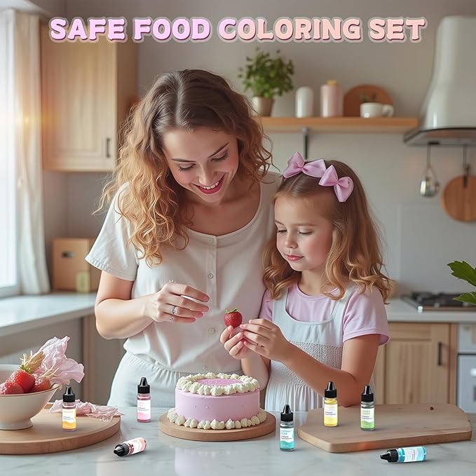 Oil Based Food Coloring for Chocolate Macaron Oil Edible Food Dye Set for Baking Royal Icing Cookie Supplies Gluten Free 7x6ml Food Grade Food Color Kit, 0.25 Fl. Oz/Bottles