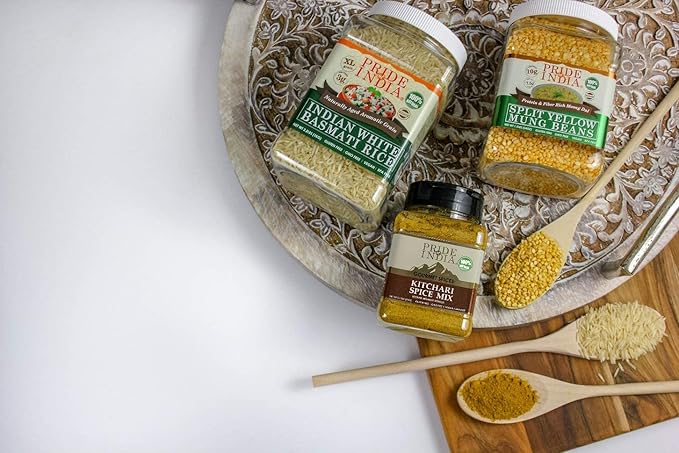 Pride Of India - Kitchari Spice Seasoning – Made with Authentic Indian Spices – Good for Health Cleanse & Diet – Easy to Use – 7 oz. Medium Dual Sifter Jar